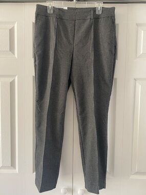 Hilary Radley Slim Leg Tummy Control Pull on Pant   Black and Grey Herringbone